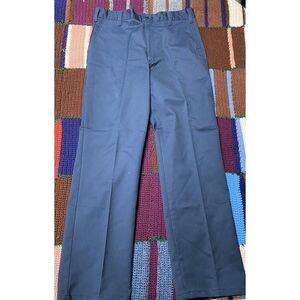 Men's Perfect Work Pants 32x29 Navy Flat Front Made In USA